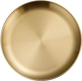 Gold Edelstahl Rundes Tablett, 20cm / 7.9in