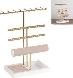 Gold Schmuck Organizer, 4 Etagen Schmuckständer