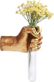 Gold Wandvase mit Händen, Wanddekoration,