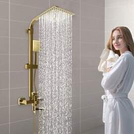 Goldenes Badezimmer-Duscharmatur-Set,