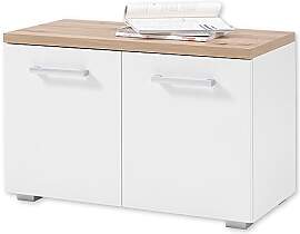 GOMERA Schuhbank in Weiß, Artisan Eiche Optik -