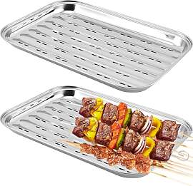 GOMETY 2 Stück BBQ Grillschalen aus Edelstahl,