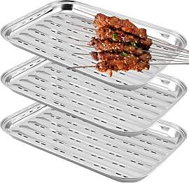 GOMETY 3 Stück BBQ Grillschalen aus Edelstahl,