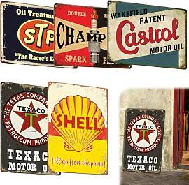GOMETY 5er Set Retro Blechschild Garage Deko,