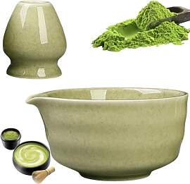 GOMETY Japanische Matcha-Schale mit Ausgießer,