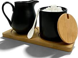 GOMETY Milch und Zucker Set mit Deckel und