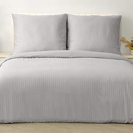 Good Nite Bettwäsche-Sets 200x200 Grau Gestreift