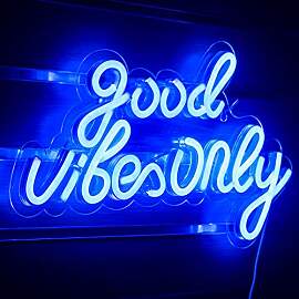Good Vibes Only Neon Schild Blau LED Schild Wort