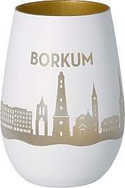 Goodtimes Windlicht Borkum Skyline (Weiß &