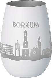 Goodtimes Windlicht Borkum Skyline (Weiß &