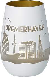 Goodtimes Windlicht Bremerhaven Skyline (Weiß