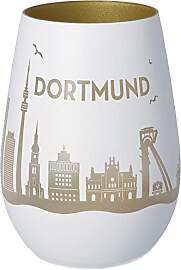 Goodtimes Windlicht Dortmund Skyline (Weiß &