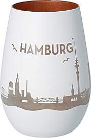 Goodtimes Windlicht Hamburg Skyline Weiß &