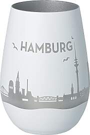 Goodtimes Windlicht Hamburg Skyline Weiß &