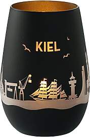 Goodtimes Windlicht Kiel Skyline Schwarz & Gold