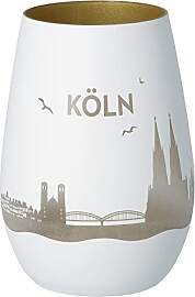 Goodtimes Windlicht Skyline Köln Weiß & Gold