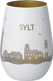 Goodtimes Windlicht Sylt Skyline (Weiß & Gold)