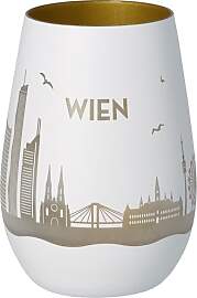 Goodtimes Windlicht Wien Skyline (Weiß & Gold)