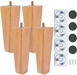 Goomp Möbelfüße Holz 10cm,4 Stück Möbelfüße 