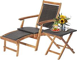 GOPLUS 2 in 1 Sonnenliege klappbar, Deckchair mit