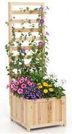 GOPLUS Blumenkasten mit Rankgitter, 123 cm