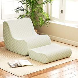 GOPLUS Sitzsack Sessel mit Hocker für Erwachsene, 