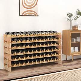GOPLUS Weinregal Holz, Flaschenregal mit 6 Ebenen