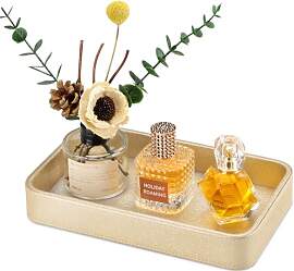 GORESE Badezimmer Deko,Deko Tablett PU Leder Oval