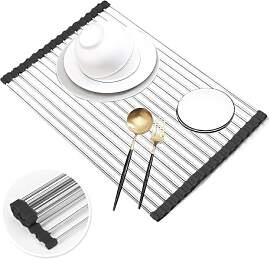 Gorocking Rollbares Abtropfgestell aus Edelstahl,