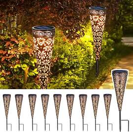 Görvitor 10 Stück Solar Gartenleuchten für