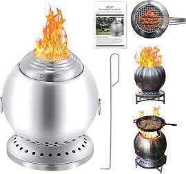 Goture Rauchfreie Feuerschale Kugelform, 360°