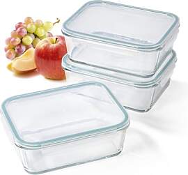 GOURMETmaxx Glas-Frischhaltedosen Klick-It 3 Dosen 