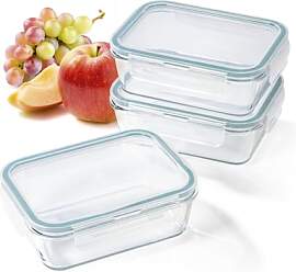 GOURMETmaxx Glas-Frischhaltedosen Klick-It 3 Dosen 