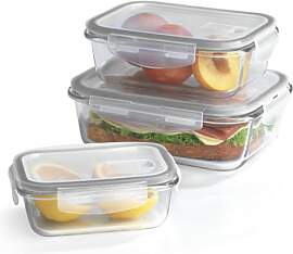 GOURMETmaxx Glas-Frischhaltedosen Klick-it 3er Set 