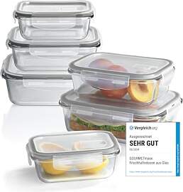 GOURMETmaxx Glas-Frischhaltedosen Klick-it 6er Set 