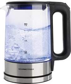 GOURMETmaxx Wasserkocher schwarz silber Glas