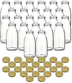 gouveo 24er Set Glas-Saftflaschen 250 ml (0,25 l)