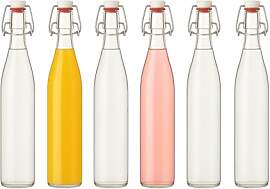 gouveo 6er Set Glasflasche 1000 ml (1,00 l)