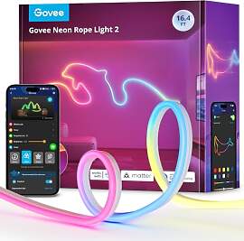Govee Neon Rope Light 2, RGBIC Neon LED Strip 5m