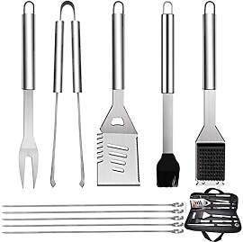 GQC 10PC Edelstahl Grillbesteck-Set Professionelle 