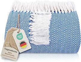 Gräfenstayn Premium Tagesdecke mit Fransen - 100% 