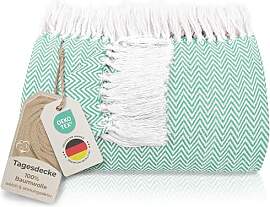 Gräfenstayn Premium Tagesdecke mit Fransen - 100% 