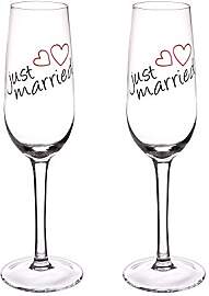 GRÄWE 2er Set Sektglas Just Married 210 ml