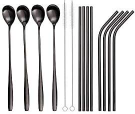 GRÄWE Trinkhalm-Set 14-TLG, Edelstahl, schwarz