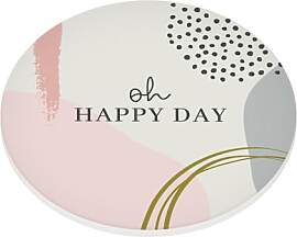 Grafik Werkstatt Keramik-Untersetzer | Happy Day