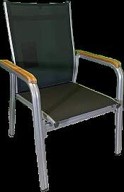 GRANADA Stapelsessel, silber / anthrazit, Alu /