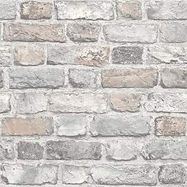 GranDeco Tapete mit Vintage-Backsteinhaus-Muster,