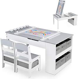 GRAVFORCE Kindertisch mit 2 Stühlen, Maltisch