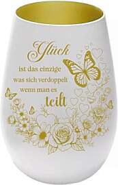 Graviertes Windlicht „Glück ist das
