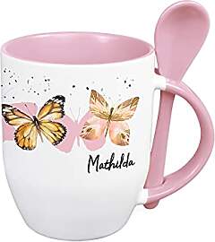 GRAZDesign Tasse mit Löffel personalisiert mit